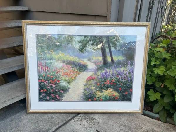 Framed Garden Pathway Painting 1