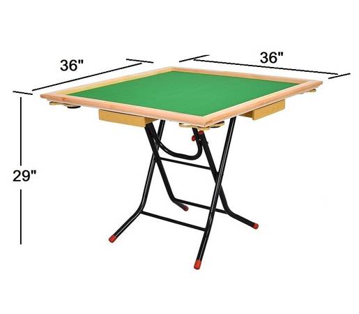 New 36" Folding Mahjong Card Table w/ Cup Holder Chip Drawer Majiang 1