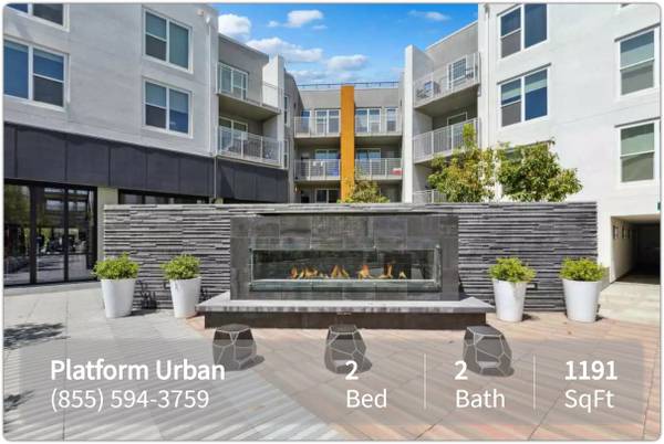 $3,718 / 2br - 1191ft2 - Just right for you! A gorgeous 2 bed 2 bath apartment awaits! (san jose north)64049800560769122