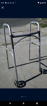 Drive Medical 10244-1 Two Button Folding Steel Walker, Grey 1