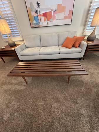 solid walnut coffee table, mid century modern 1