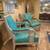 Elegant Pair of French-Style Turquoise Leather Accent Chairs – Vintage Glamour 4 thumbnail