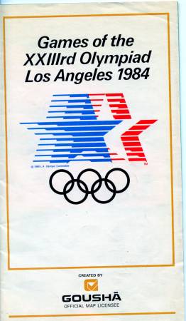 1984 OLYMPICS MAP - OFFICIAL MAP TO THE EVENTS OF THE XXIIIrd OLYMPIAD 1