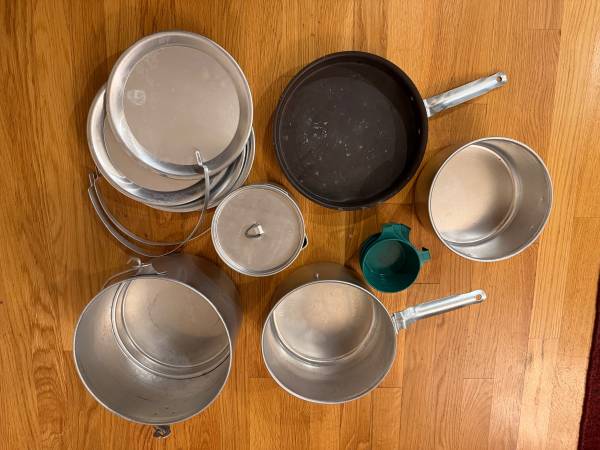 Camping Nesting Pots with Plates & Cups 1