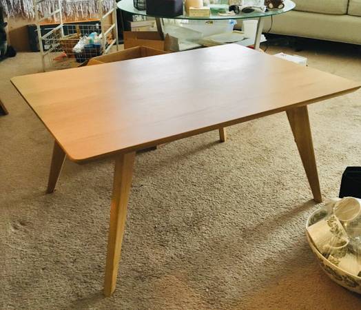 Wood coffee table MCM style mid-sized CL ad 1