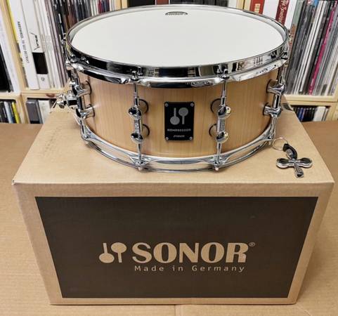 Sonor Kompressor Series Beech Snare Drum 6 x14” + H&B Road Case (NEW) 1