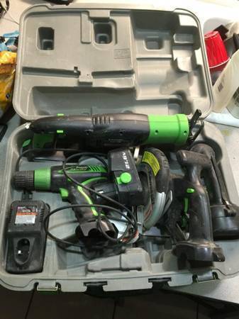 Kawasaki 21.6 volt 8 piece cordless combo power tool kit 1