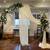 Wedding arch 7 ft diameter with flowers & chiffon draping fabric 6 thumbnail