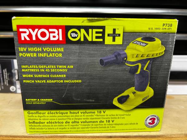 RYOBI ONE+ 18V Cordless High Volume Inflator (Tool Only) 1