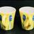 Two Vintage Yellow Terracotta Coffee Mugs with Hand Painted Flowers 5 thumbnail