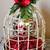 Red & Silver Hanging Ball Ornament Christmas Bird Cage 5 thumbnail