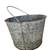 VINTAGE METAL ROUND BUCKET WITH HANDLE 4 thumbnail