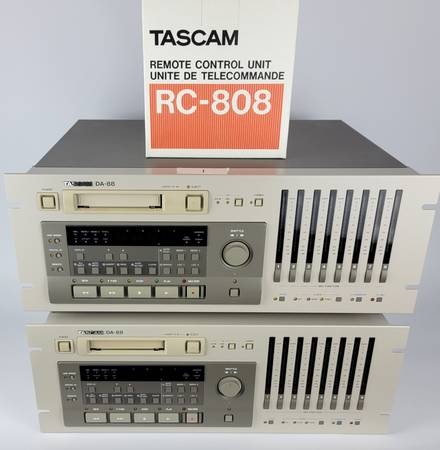 Tascam DA-88 Digital Recorder Pair + Remote, Cables, Boxes 1