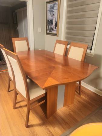 Dining Table Lrg. w/ 6 Matching Chairs, Italian, Solid wood, 1