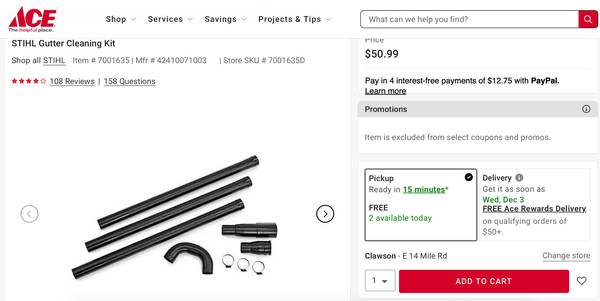 Stihl Gutter Cleaning Kit 1