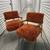 Two Mid Century Side Chairs Brass Legs With Furry Orange Seating 2 thumbnail