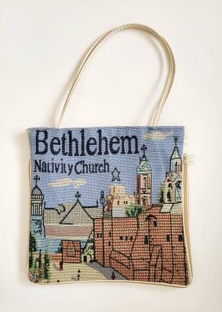 Bethlehem Nativity Church Woven Tapestry Expandable Tote Bag 1