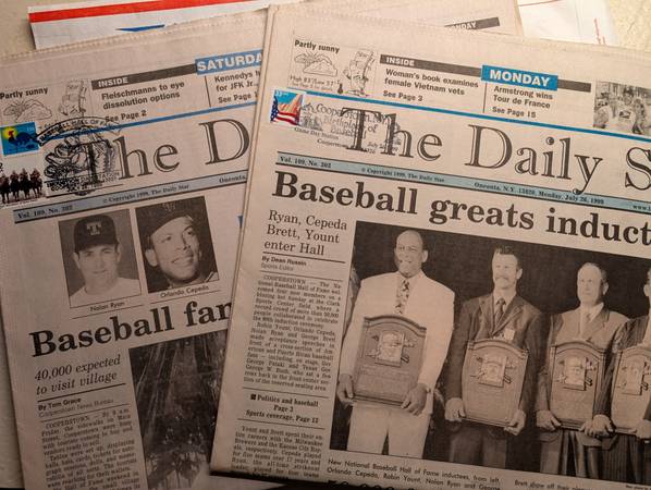 MLB Nolan Ryan (HOFer) - Induction NewsPapers / Postmarked Cooperstown 1