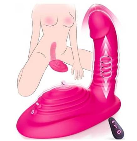 Riding Grinding Thrusting Dildo Vibrator - Remote Control Sex Grinders with 9 Th 1