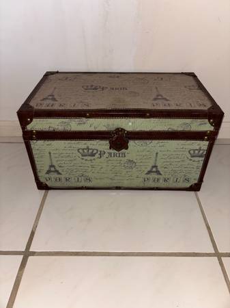 Paris Eiffel Tower Decorative Storage Trunk Chest – 19” x 11” x 10” 1