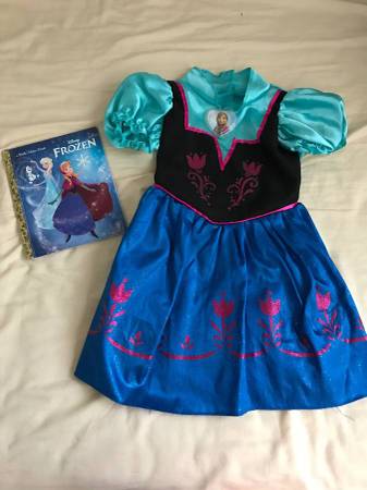 Disney Frozen Anna Dress and Book Bundle 1