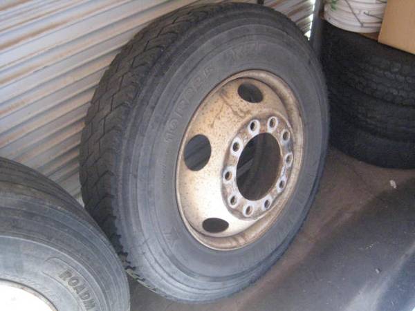 10R22.5 tires on 22.5x7.5 steel wheels - $50 (Waterville)63441567248769120
