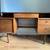 Mainline Hooker Mid Century Modern Walnut Double Pedestal Floating Top 1 thumbnail