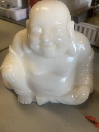 White Jade Buddha and Guan Yi Sculpture 1