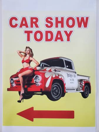 Car Show Poster Truck and Pin Up Model 1