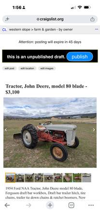 John Deere Tractor and accessories 1