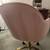 Pink upholstered office chair on wheels 3 thumbnail