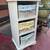 White Wood Shelving storage unit with 3 pull out wicker basket/drawers 3 thumbnail