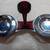 Red Bakelite Dual Candy Nut Dish MCM Mid Century Modern Stainless 3 thumbnail
