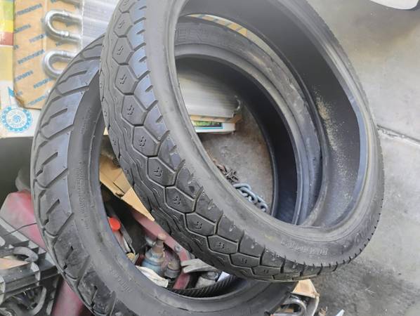 Two 16" shinko,duro motorcycle,scooter tires 1