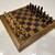 Vintage Dark Wooden Chess Casing W/Tan & Dark Wine Wooden Players 1 thumbnail