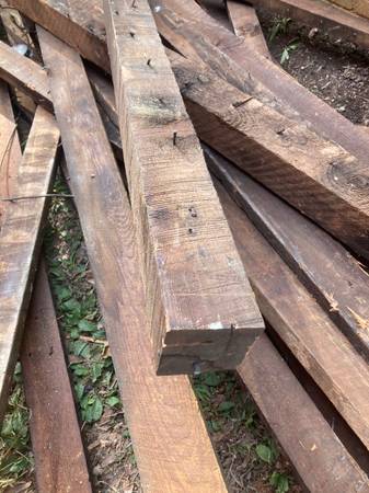 4”x4”x10’ rough sawn pine posts, salvaged 1