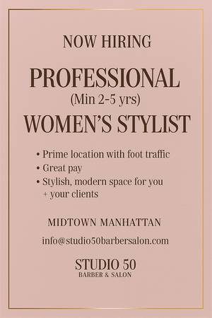 ✂️ Experienced Women’s Hairstylist Wanted – Midtown Manhattan ✂️ 1
