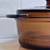 Vtg 2 Qt Round Covered Casserole Anchor Hocking Harvest Amber Glass 8 thumbnail