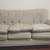 Traditional Beige Sofa with Nailhead Trim & Patterned Cushions 1 thumbnail