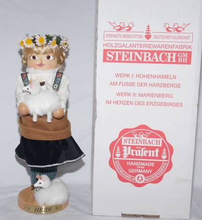 Steinbach Nutcracker Heidi Girl Female w Sheep SIGNED S1675 Germany 1