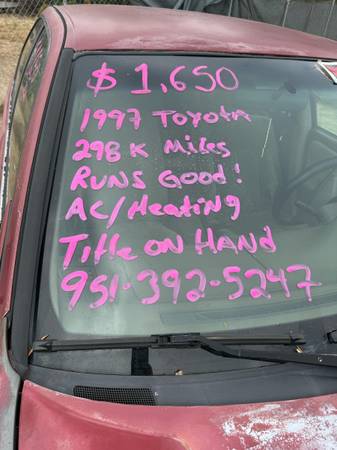 1997 toyota camry le runs amazing - $1,700 (Menifee)63471080781057121
