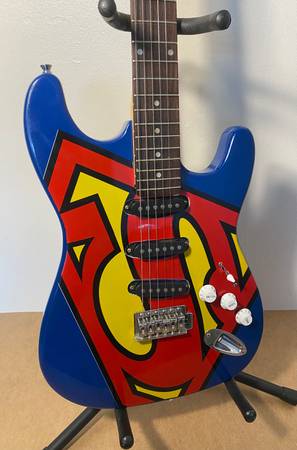 Six Flags Superman Super Stratocaster Electric Guitar 1