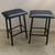 Bar Stools leather and metal 26" black set of 2 2 thumbnail