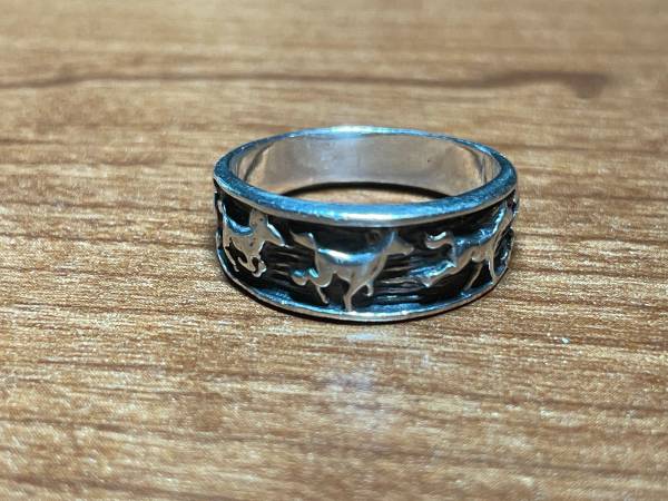 Vintage Shube Sterling Silver Horses Ring 1