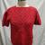 Hurricane Force Asymmetrical Red Diamond Short Sleeve Knit Blouse - M 1 thumbnail