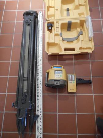 Topcon Rotating Laser, Tripod, Grade Rod (Leveling Staff) 1