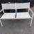 White aluminum 2 person outdoor patio bench 1 thumbnail