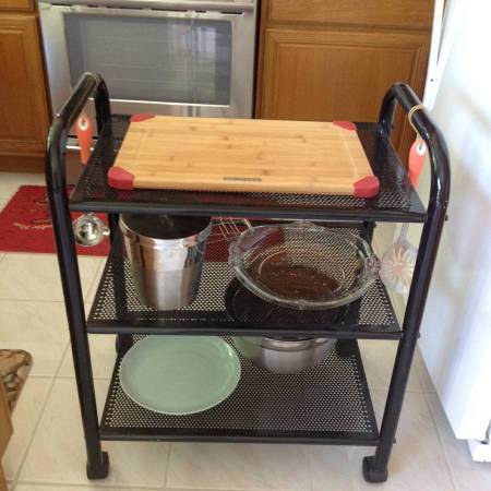 Rolling Mobile Kitchen 3 shelves Cart with 4 casters indoor/outdoor 1