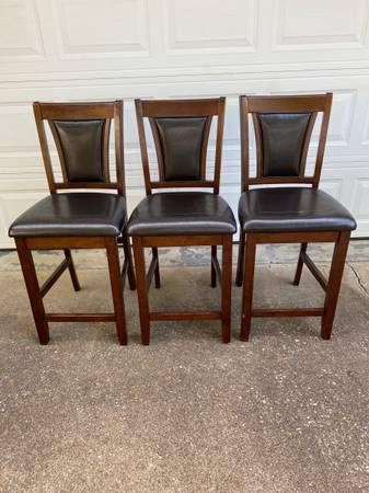 THREE HIGH-BACK BAR STOOLS 1