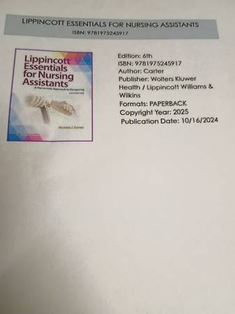 Lippincott essentials for Nursing Assistants 1